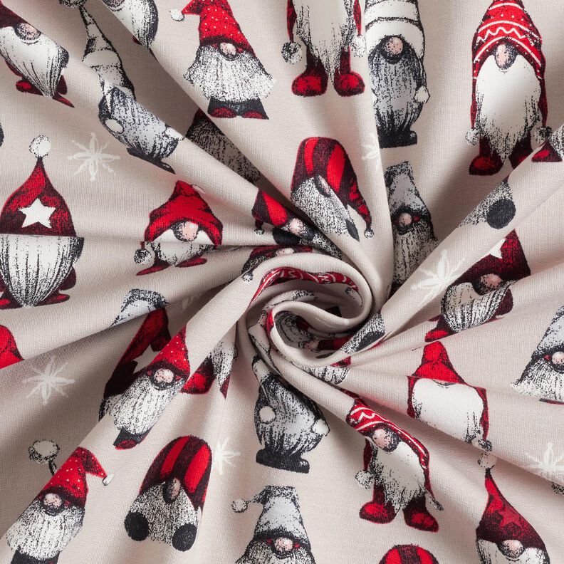 French Terry Sommersweat Weihnachtswichtel – helltaupe, image number 3