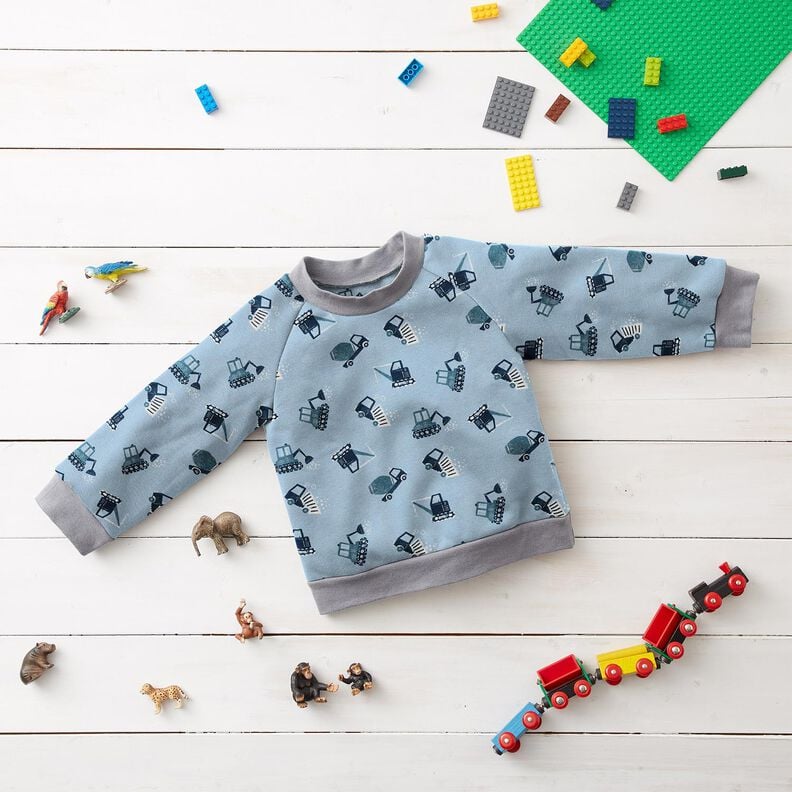 French Terry Sommersweat Baustelle – hellblau, image number 5