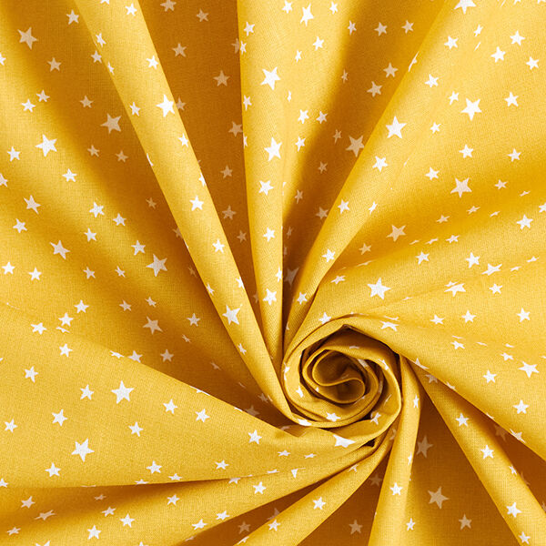Baumwollpopeline unregelmäßige Sterne – senf,  image number 3