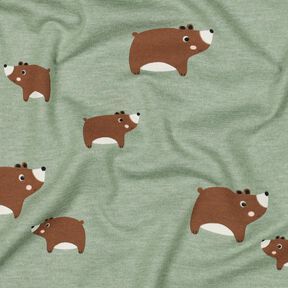 Baumwolljersey Bären | Poppy Fabrics – schilf/maronenbraun, 