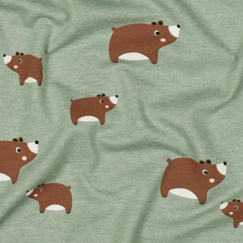 Baumwolljersey Bären | Poppy Fabrics – schilf/maronenbraun, image number 2