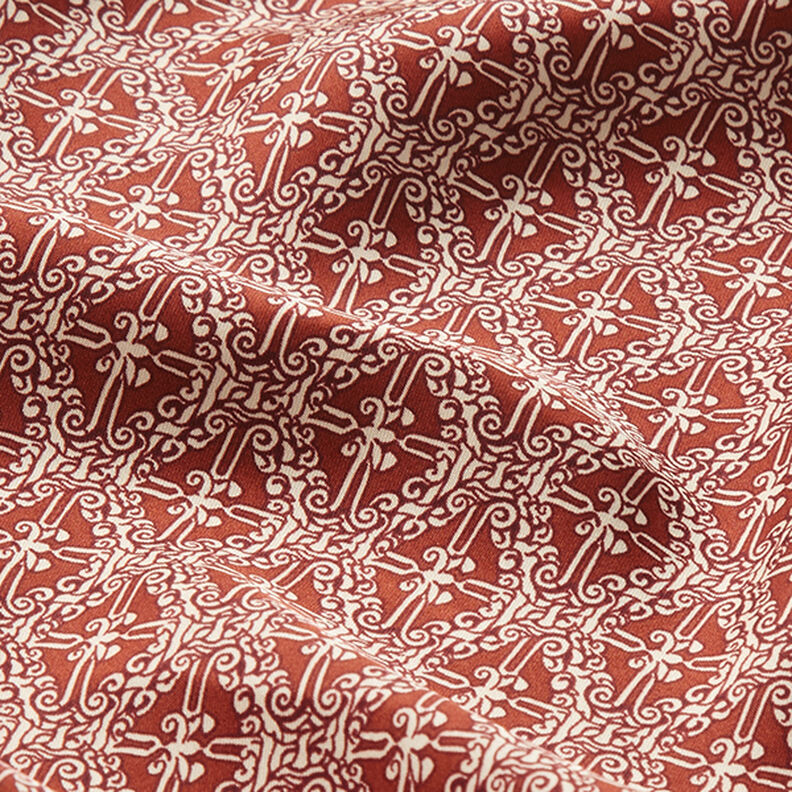 Polyester Satin Paisley Rauten – kupfer,  image number 2