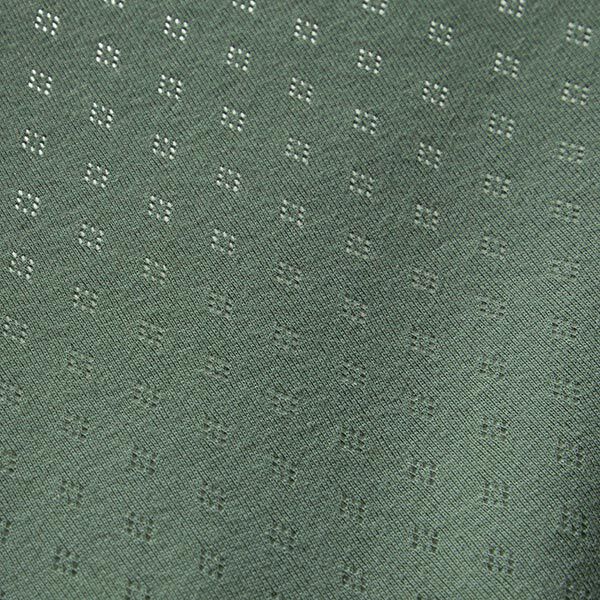 Feinstrickjersey mit Lochmuster – dunkelgrün | Reststück 50cm