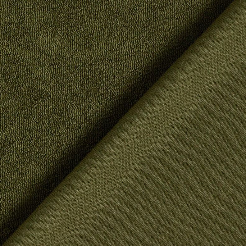Frotteestoff Stretch Uni – dunkeloliv, image number 3