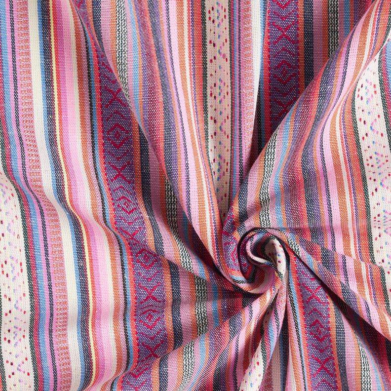 Dekostoff Jacquard Pastell-Streifen – rosa/lila,  image number 3