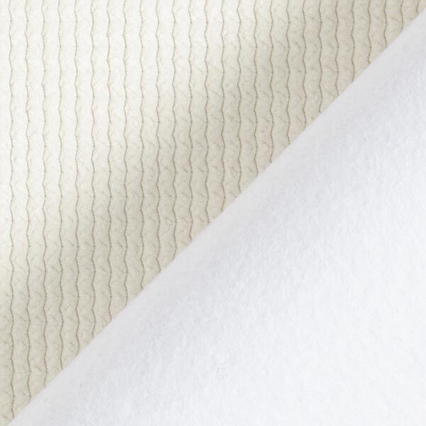 Polsterstoff Cordoptik Wellen – wollweiss | Reststück 50cm