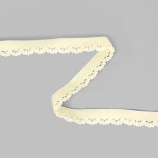 Elastisches Ziergummi [10 mm] - wollweiss, 