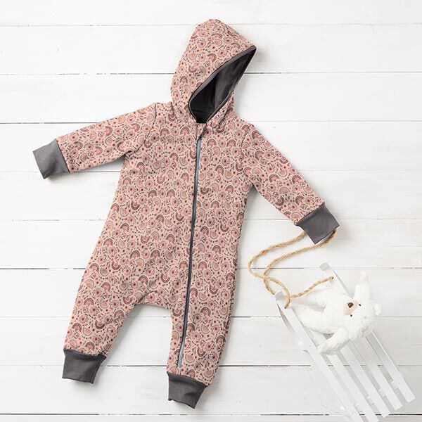 Alpenfleece süße Blümchen – rosa | Reststück 60cm