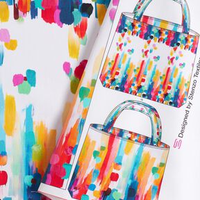 Taschen Panel Canvas bunte Pinseltupfen – weiss, 
