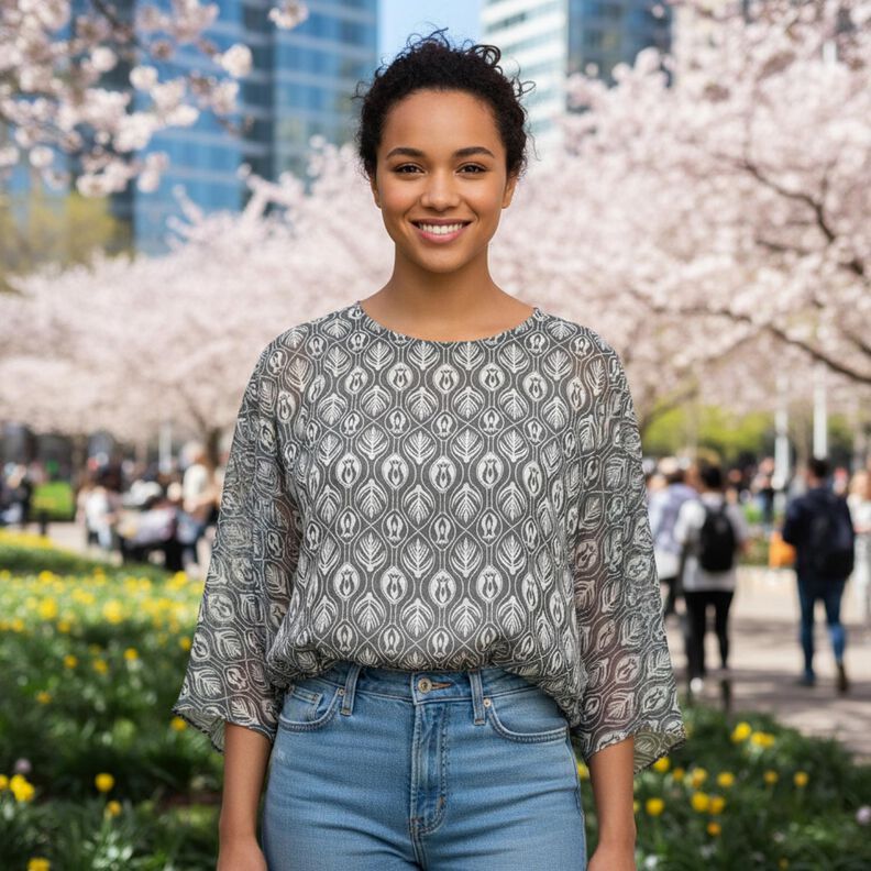 Chiffon Ornamente &ndash; weiss/schwarz,  image number 6