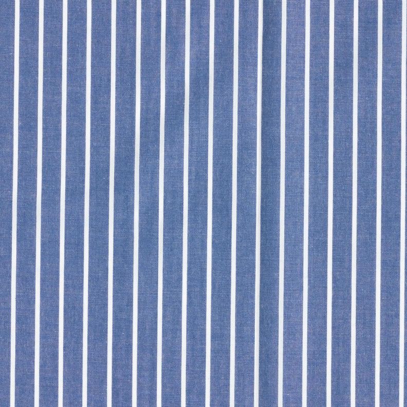 Baumwollstoff Streifen – jeansblau/weiss, image number 1