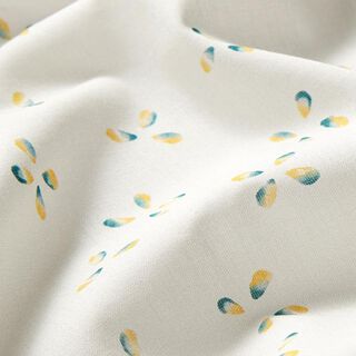 GOTS Batist Kleeblatt | Tula – wollweiss/petrol, 