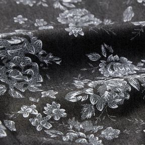 Chambray kleine Rosen – schwarz/weiss, 