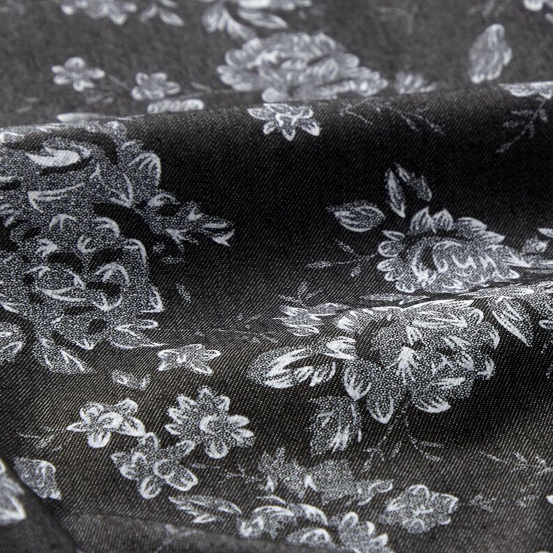 Chambray kleine Rosen – schwarz/weiss,  image number 2