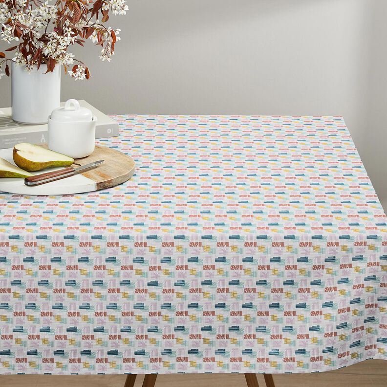 Baumwollstoff Cretonne schraffierte Formen – silbergrau/pastellviolett, image number 8