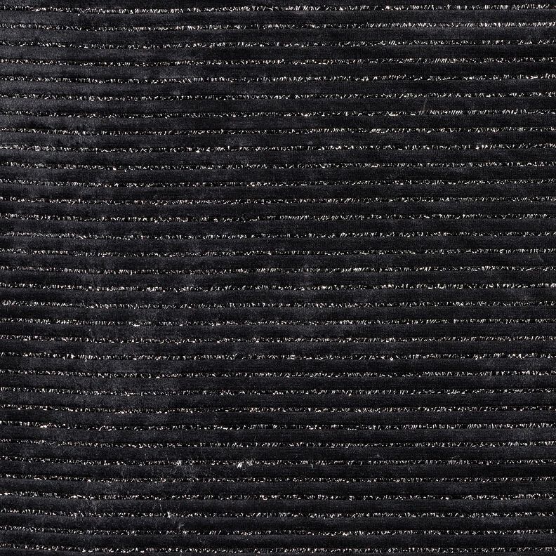 Nicki Stoff Glitzerstreifen – schwarz/silber metallic, image number 1