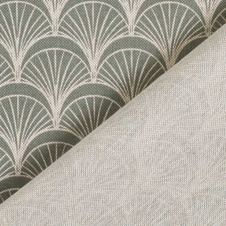Dekostoff Halbpanama elegante Bögenfächer – natur/schilf,  image number 4