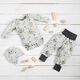 GOTS Baumwolljersey große Aquarell-Blumen – nebelgrau/aquablau,  thumbnail number 7