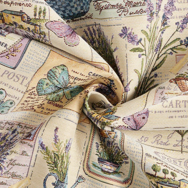 Dekostoff Gobelin Lavendel Collage – natur/flieder,  image number 3