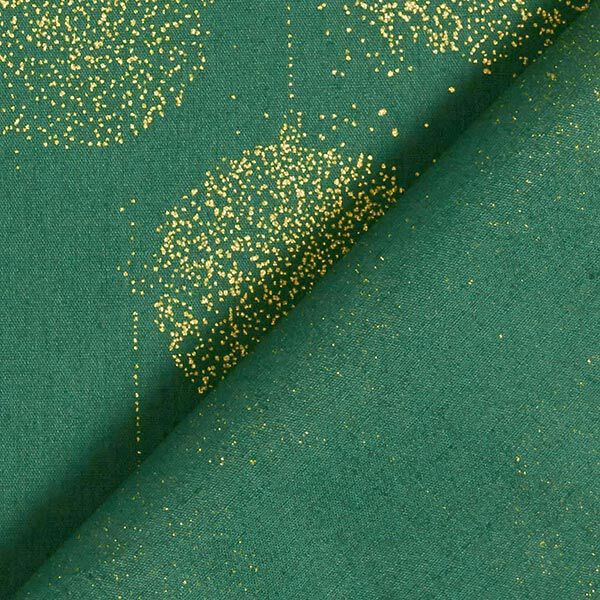 Baumwollstoff Popeline Weihnachtskugeln Goldstaub – tannengrün/gold,  image number 4