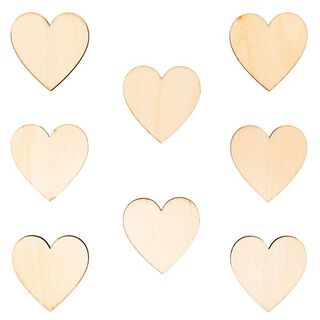 Holzdeko Anhänger Herz klein Set[ 4,5 x 5 cm ] | Rico Design – natur, 