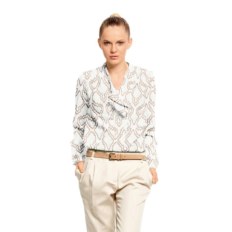 Baumwollstoff Schlangenlinien – beige/dunkelbeige,  image number 7