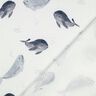 Waffelpiqué Wale Digitaldruck | Poppy Fabrics – elfenbein/blaugrau,  thumbnail number 4