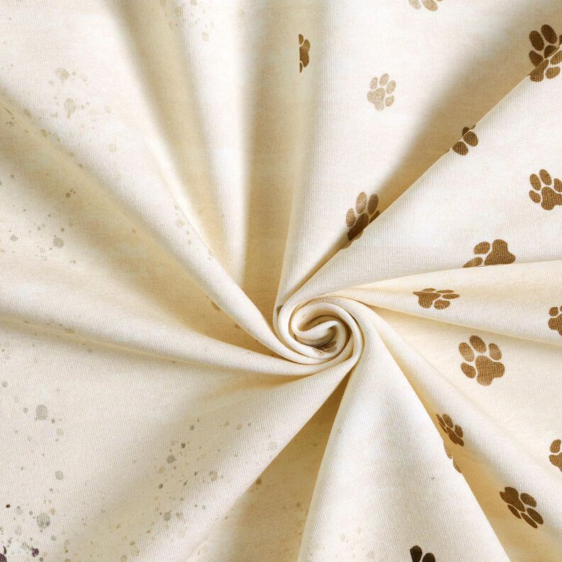 French Terry Sommersweat Schäferhund Panel | Glitzerpüppi – hellbeige,  image number 3