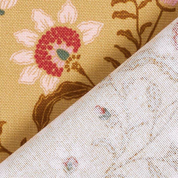 Beschichtete Baumwolle Blumen – gelbbraun