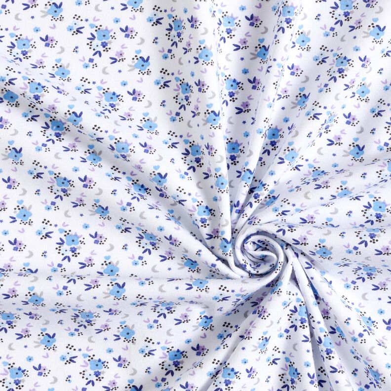 Baumwolljersey romantische Blümchen – weiss,  image number 3