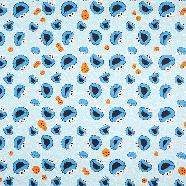 Dekostoff Cretonne Krümelmonster | CPLG – babyblau/königsblau, image number 1