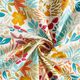 Beschichtete Baumwolle bunte Blumen – weiss/aquablau,  thumbnail number 4