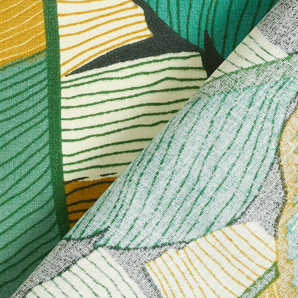 Beschichtete Baumwolle Monstera-Blätter – dunkelgrün, image number 5