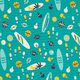 French Terry Sommersweat retro Sommer  | PETIT CITRON – petrol,  thumbnail number 1