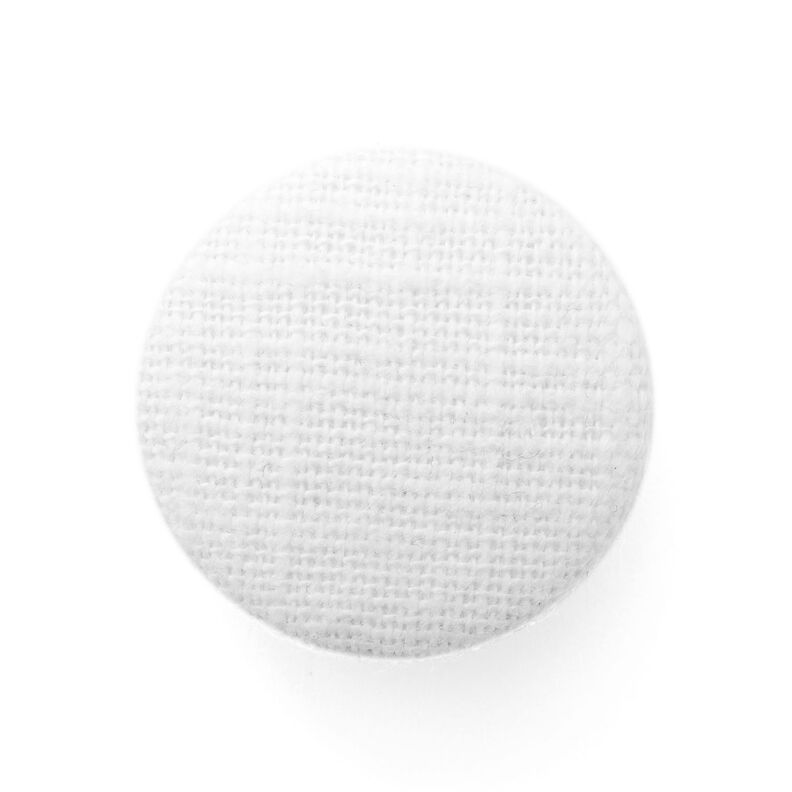 Bezogener Knopf, Leinen Medium – weiss,  image number 1