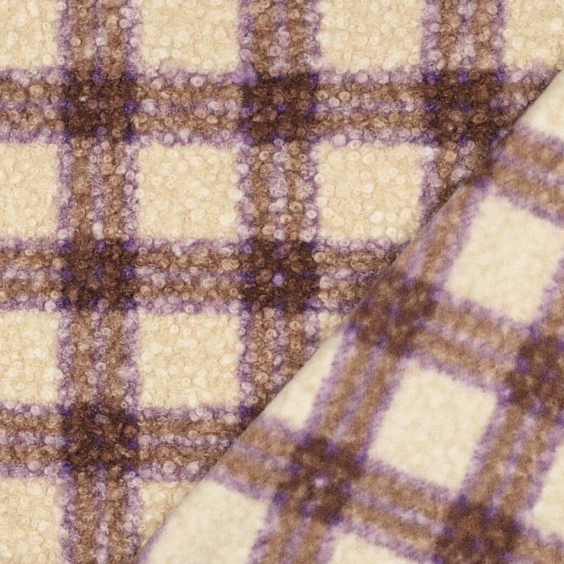 Strick-Bouclé Karo – grün/wollweiss, image number 4