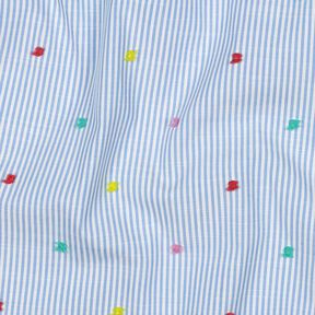 Feiner Baumwollbatist Dobby und Streifen | Poppy Fabrics – hellblau/weiss, 
