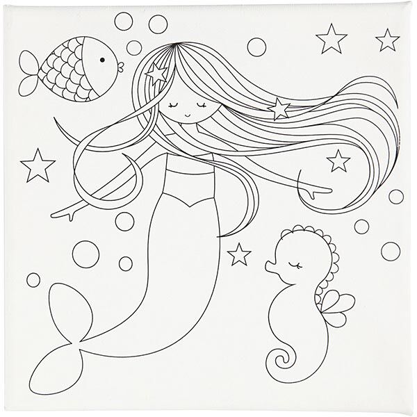 Keilrahmen bedruckt Meerjungfrau [ 20 x 20 cm ] – weiss,  image number 4