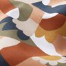 Dekostoff Halbpanama abstrakte Retro Blumen – weiss/kupfer,  thumbnail number 2