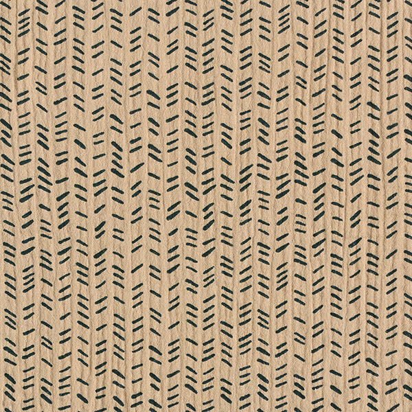 Musselin/ Doppel-Krinkel Gewebe Strichel-Zick-Zack – dunkelbeige