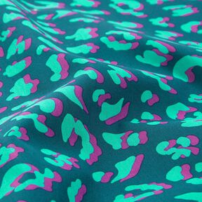 Beschichtete Baumwolle abstraktes Leo | Poppy Fabrics – petrol/lila, 