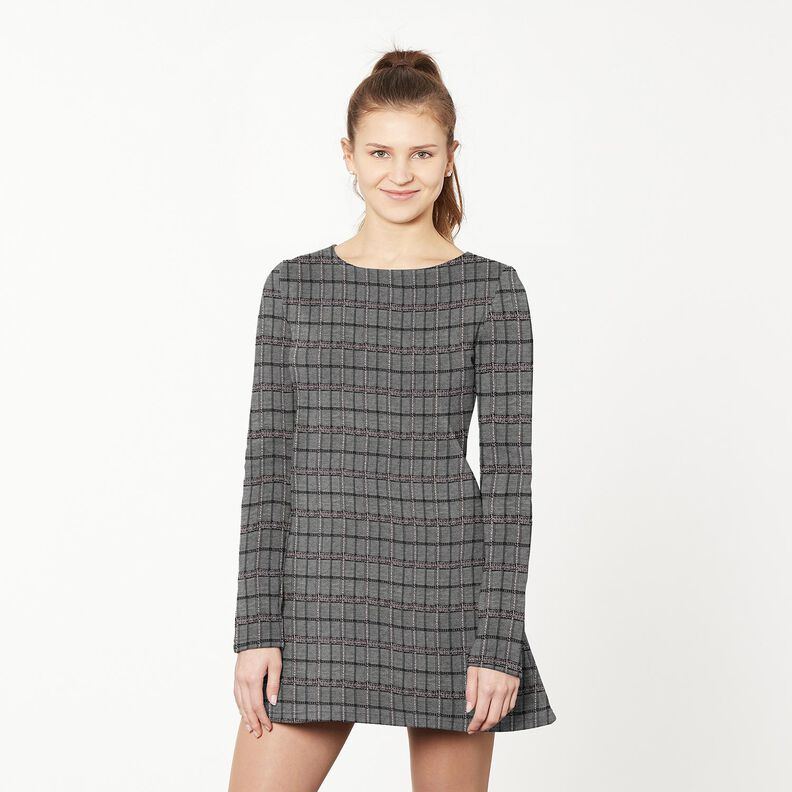 Strickjacquard Karo – schwarz/weiss, image number 5