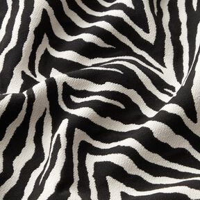 Dekostoff Jacquard Zebra – elfenbein/schwarz, 
