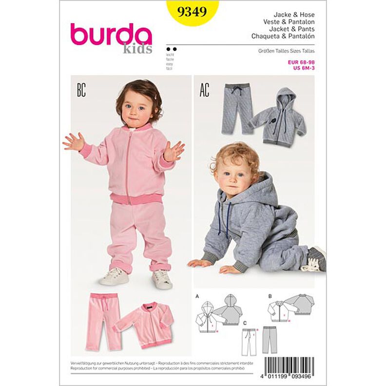 Babyjacke / Blouson / Hose | Burda 9349 | 68-98,  image number 1