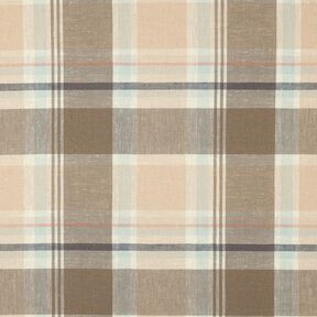 Leinen-Mix Karo bunt gewebt &ndash; taupe, 