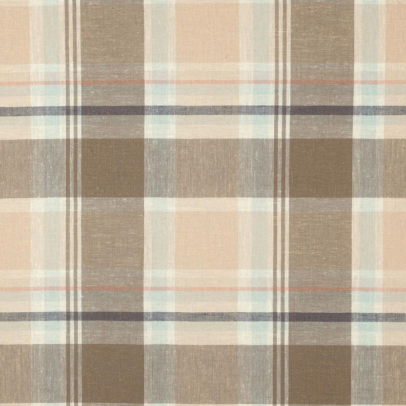 Leinen-Mix Karo bunt gewebt &ndash; taupe,  image number 1