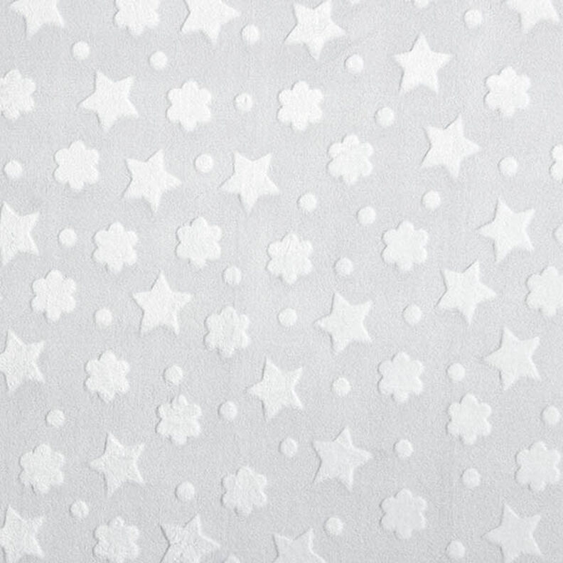 Kuschelfleece Sterne und Blumen – hellgrau,  image number 1