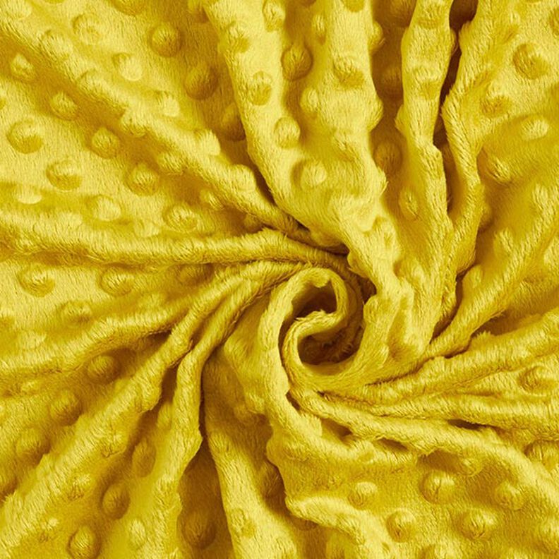 Kuschelfleece geprägte Punkte – currygelb,  image number 3