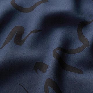 Viskosestoff Schlangenlinien | Fibre Mood – marineblau, 