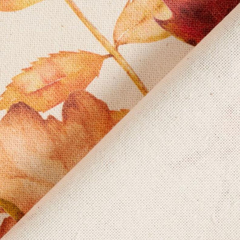 Dekostoff Halbpanama Herbstlaub recycelt – natur, image number 4